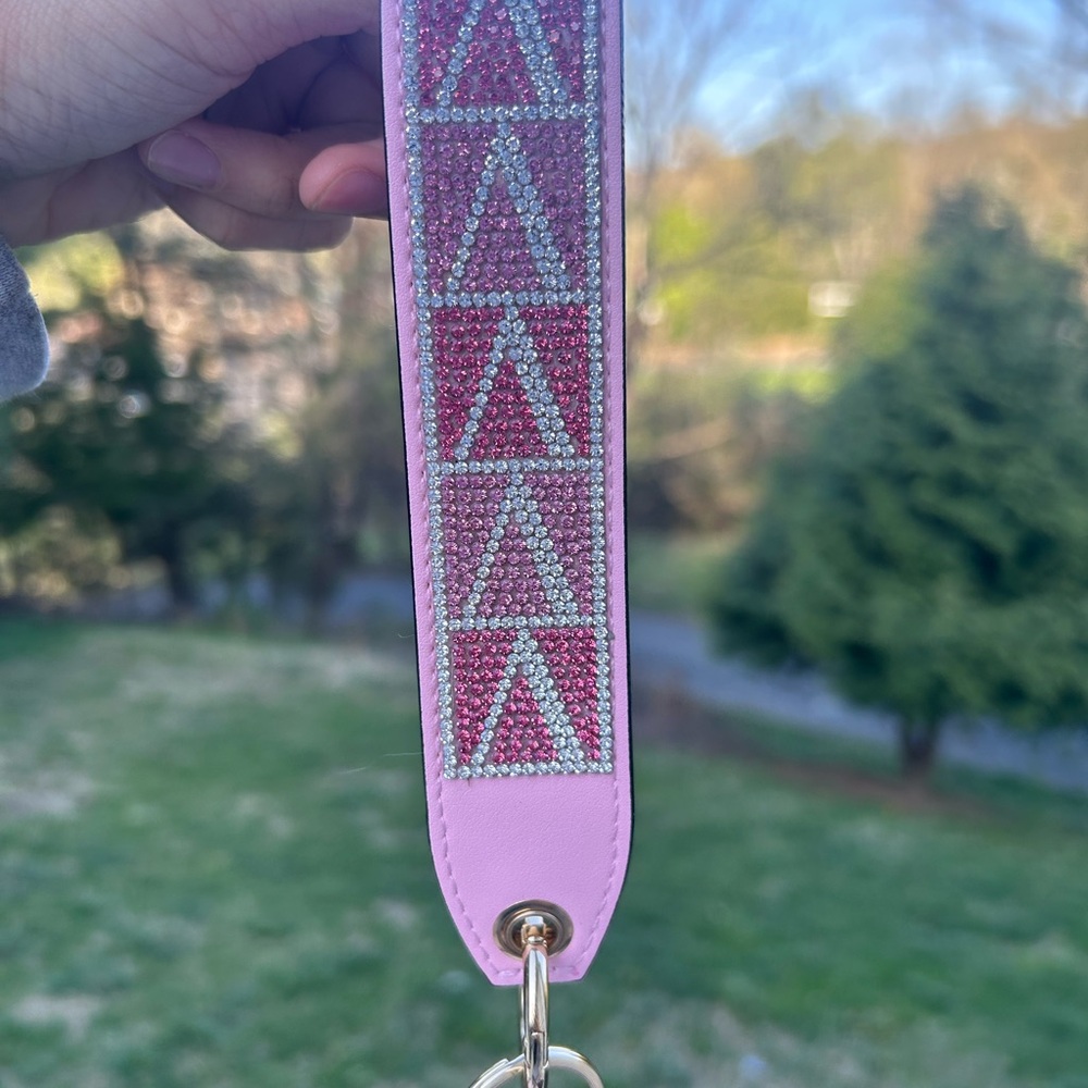 Pink and Silver Victoria’s Secret keychain strap